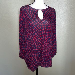 MICHAEL KORS Peasant Style Keyhole Blouse